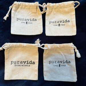Pura Vida Natural Canvas Drawstring Bags